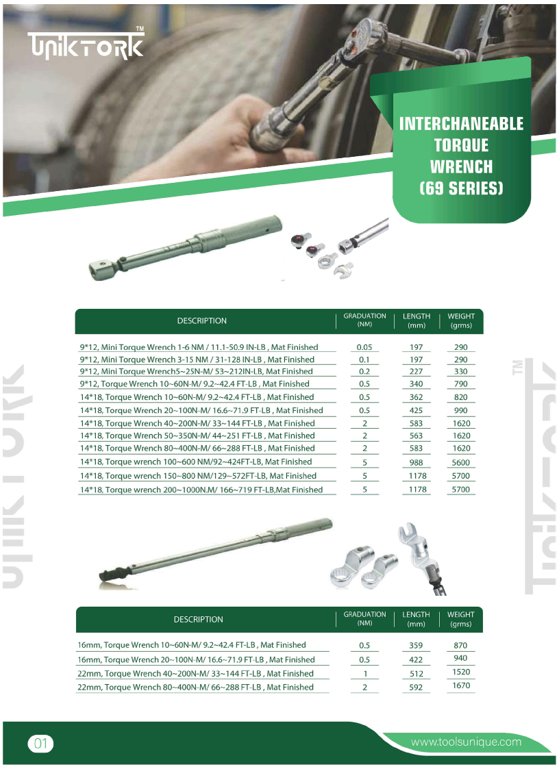 UNIKTORK UNIKTORK-MANUAL INTERCHANGEABLE TORQUE WRENCH-CHENNAI